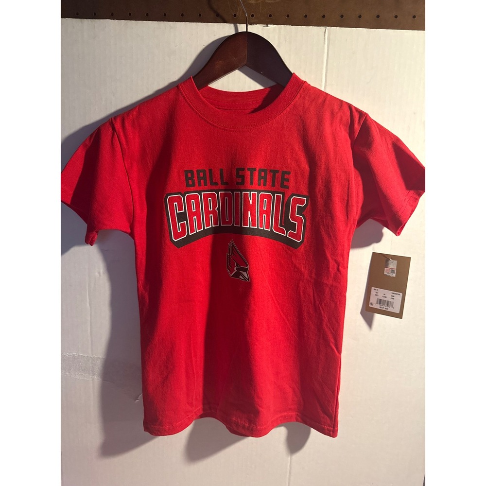 Rivalry Threads Ball State Cardinals Youth Small 6/7 Red Graphic T-Shirt NWT
